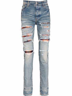 AMIRI Plaid Trasher skinny jeans - Blue