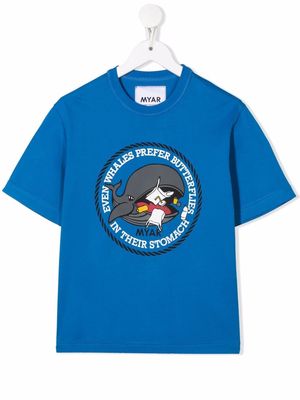 MYAR KIDS graphic-print short-sleeved T-shirt - Blue