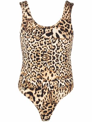 Just Cavalli leopard-print sleeveless body - Neutrals