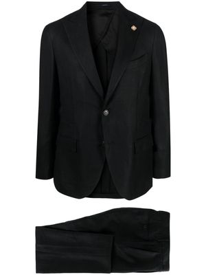 Lardini logo-patch single-breasted suit - Black