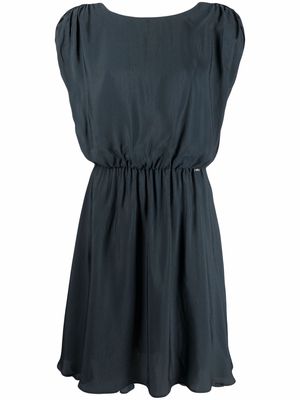 Armani Exchange gathered A-line dress - Blue