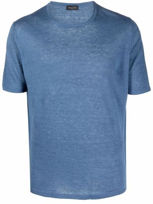 Roberto Collina crew-neck linen T-shirt - Blue
