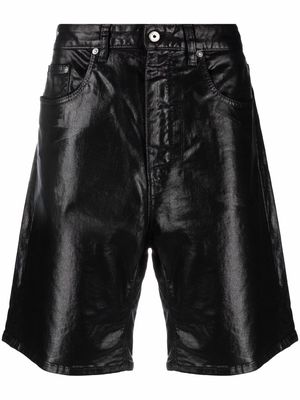 Just Cavalli wax-coated knee-length shorts - Black