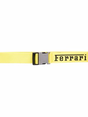 Ferrari logo-print buckle-fastening belt - Yellow