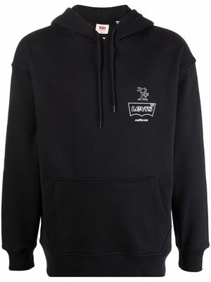Levi's logo palm tree-print hoodie - Black