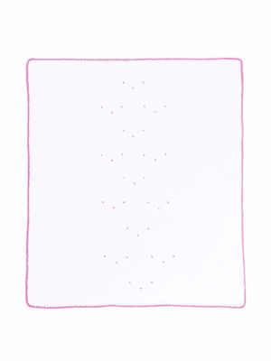 Little Bear embroidered cotton blanket - White