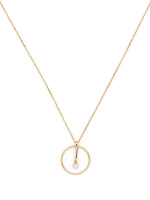 Ruifier 18kt yellow gold Astra New Moon Sphere Akoya pearl pendant necklace