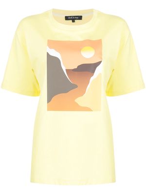 tout a coup graphic-print cotton T-shirt - Yellow