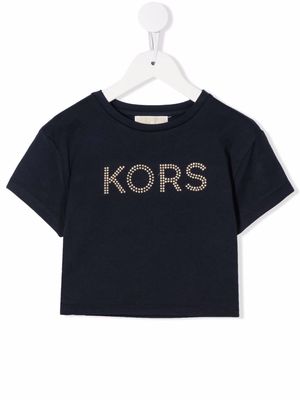 Michael Kors Kids cotton studded-logo T-shirt - Blue