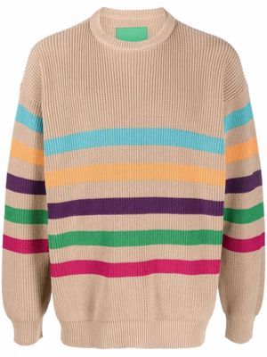 Emporio Armani striped knit jumper - Neutrals