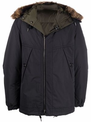 Moncler Poupaud reversible fur-trim down jacket - Black