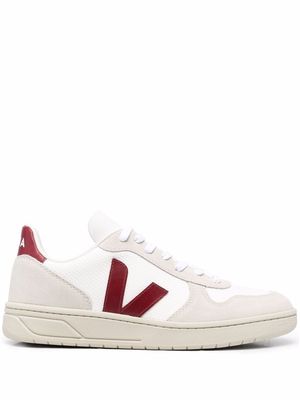 VEJA V-10 panelled lace-up sneakers - White