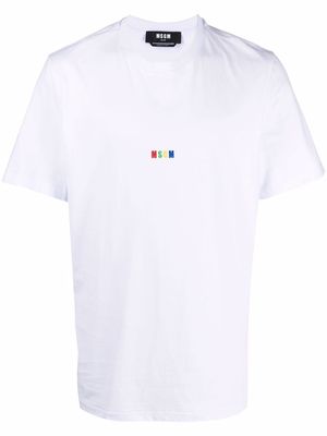 MSGM embroidered-logo cotton T-shirt - White