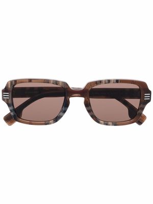 Burberry Eyewear vintage-check square-frame sunglasses - Brown