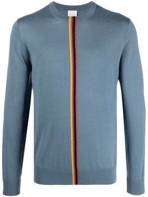 PAUL SMITH stripe-trim detail jumper - Blue
