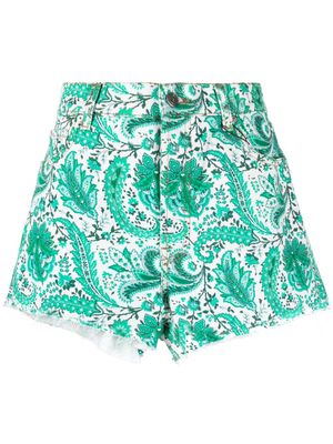 ETRO paisley denim shorts - Green