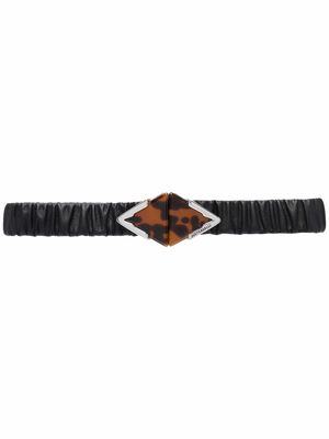 Just Cavalli ruched leather belt - Black