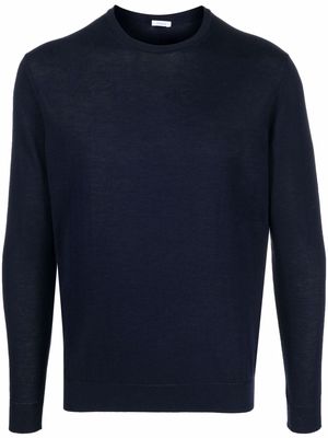 Malo crew-neck fitted jumper - Blue