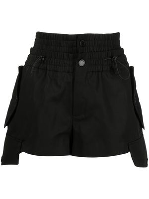 Monse smocked-detail cargo shorts - Black