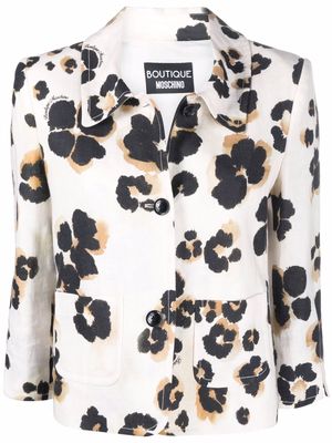 Boutique Moschino leopard-print single-breasted blazer - Neutrals