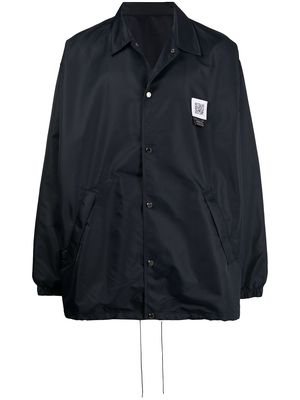 Fumito Ganryu logo patch shirt jacket - Blue