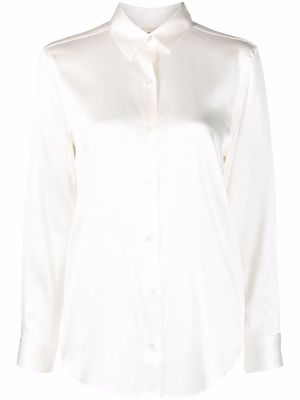 PAULA long-sleeve silk shirt - White