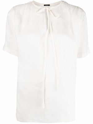 JOSEPH tie-fastening short-sleeve blouse - Neutrals