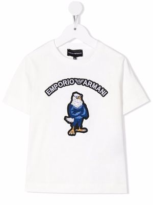 Emporio Armani Kids embroidered-logo T-shirt - White