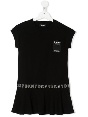 Dkny Kids logo-detail T-shirt dress - Black