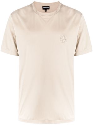 Giorgio Armani panelled cotton T-shirt - SKIN TONES