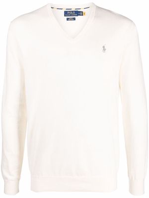 Polo Ralph Lauren V-neck cotton knit jumper - White