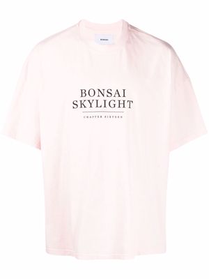 Bonsai logo-print cotton T-shirt - Pink