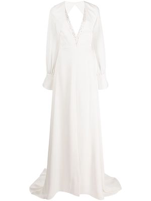 Sachin & Babi Britt sequin-embellished long-sleeved gown - White