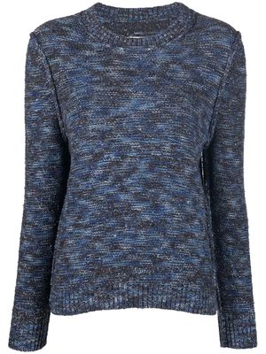 Maison Margiela marl-knit long-sleeved jumper - Blue