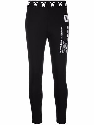 Lacoste slogan-print leggings - Black