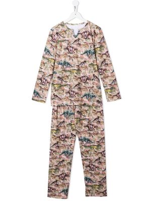 Amiki TEEN Chris dinosaur-print pajama set - Pink