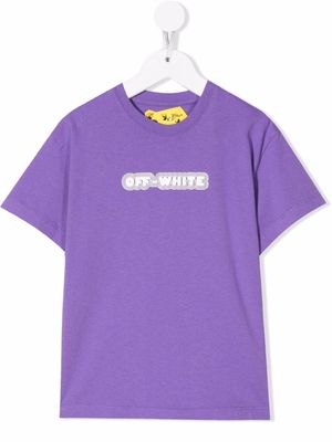 Off-White Kids logo-print cotton T-shirt - Purple