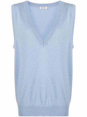 There Was One V-neck sleeveless cashmere vest - Blue