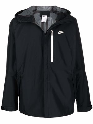 Nike swoosh-logo hooded jacket - Black