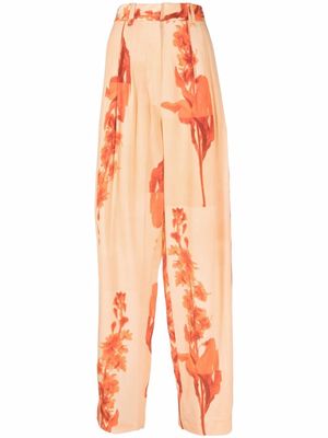 PAUL SMITH floral-print loose-fit trousers - Orange