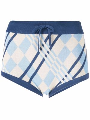 Dodo Bar Or checked knitted shorts - Blue