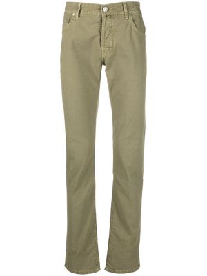 Jacob Cohen logo-patch slim trousers - Green