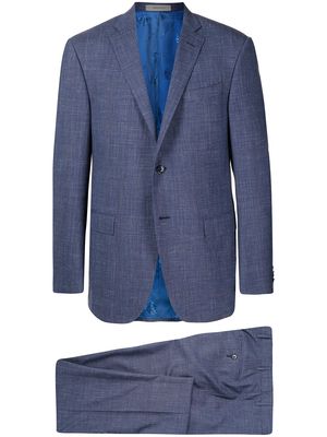 Corneliani single-breasted fine-check suit - Blue