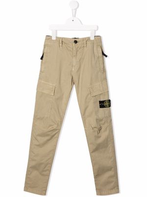 Stone Island Junior slim-cut cargo trousers - Neutrals