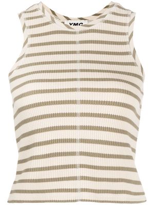 YMC Dot striped organic-cotton vest top - Neutrals