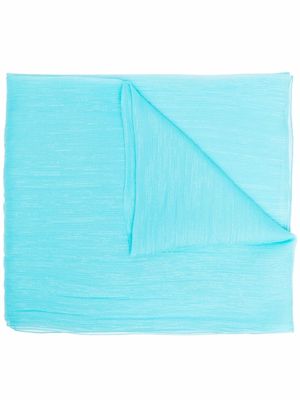 Emporio Armani metallic silk-blend scarf - Blue