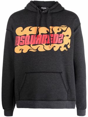 Dsquared2 logo-print relaxed hoodie - Grey