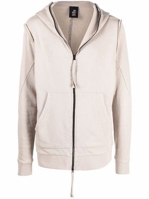 Thom Krom contrast stitching zip-up hoodie - Neutrals