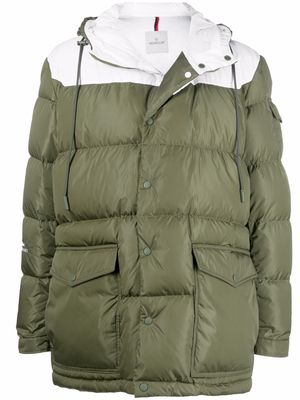 Moncler colour-block puffer jacket - White