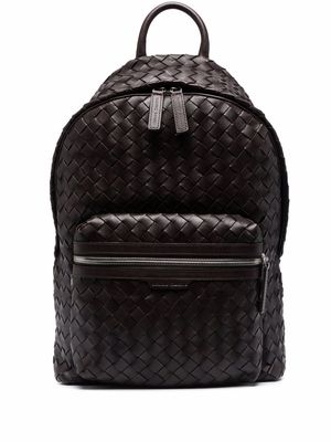 Officine Creative interwoven-design zip-fastening backpack - Brown